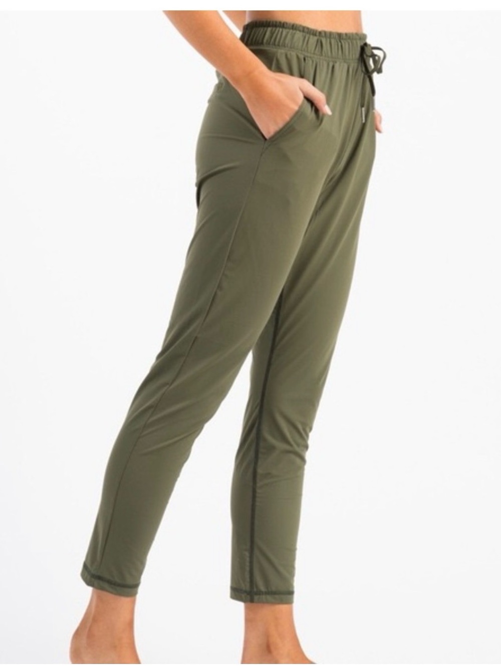 Women's Olive Green Drawstring Joggers